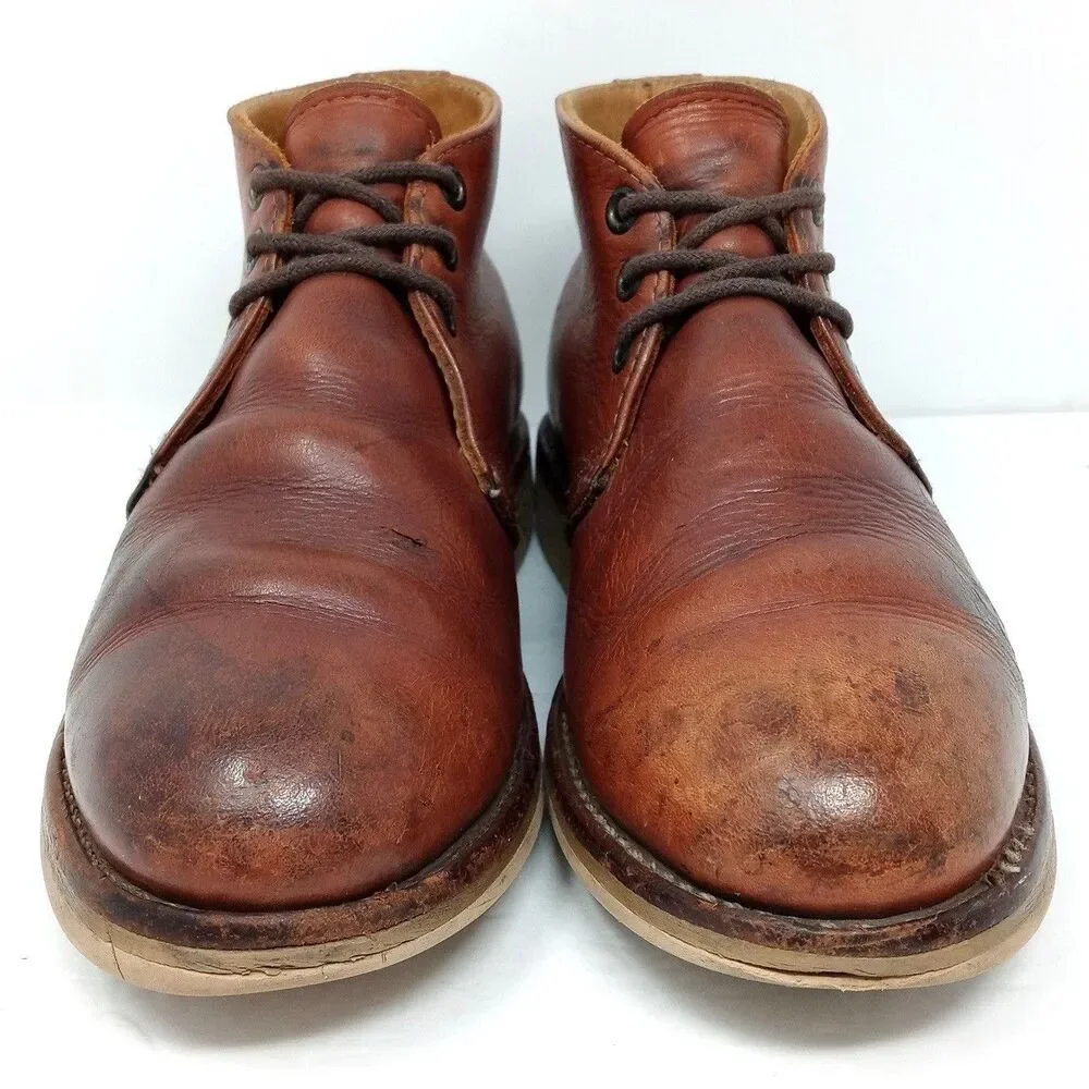 RED WING 595 Chukka Leather Boots Brown Mens Size 5.5 D Made In USA